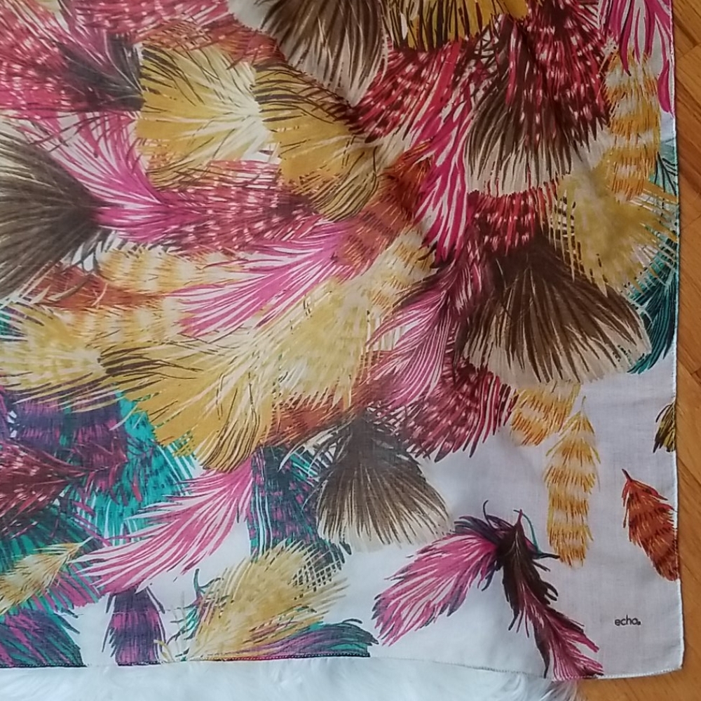 Echo Feather Design Multicolore Oversized Scarf - image 5